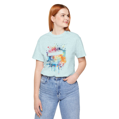 Retro Watercolor Cassette Tape T-Shirt — Vintage Music Tee