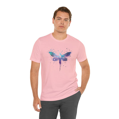 Galaxy Moth Graphic Tee - Watercolor Splatter Butterfly T-Shirt
