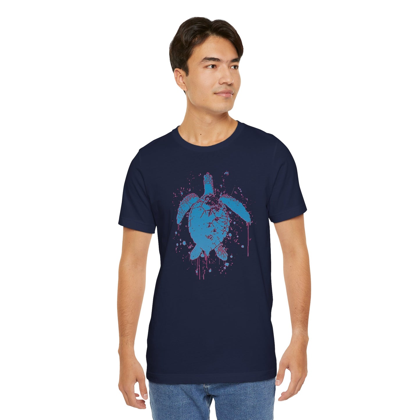 Blue Neon Sea Turtle T-Shirt — Ocean Beach Beachwear Tee