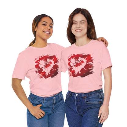 Broken Heart Brushstroke Tee — Distressed Red Heart Graphic Shirt