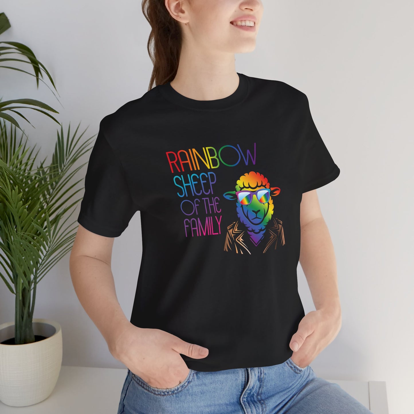 Rainbow Sheep of the Family T-Shirt — Colorful Pride Graphic Tee