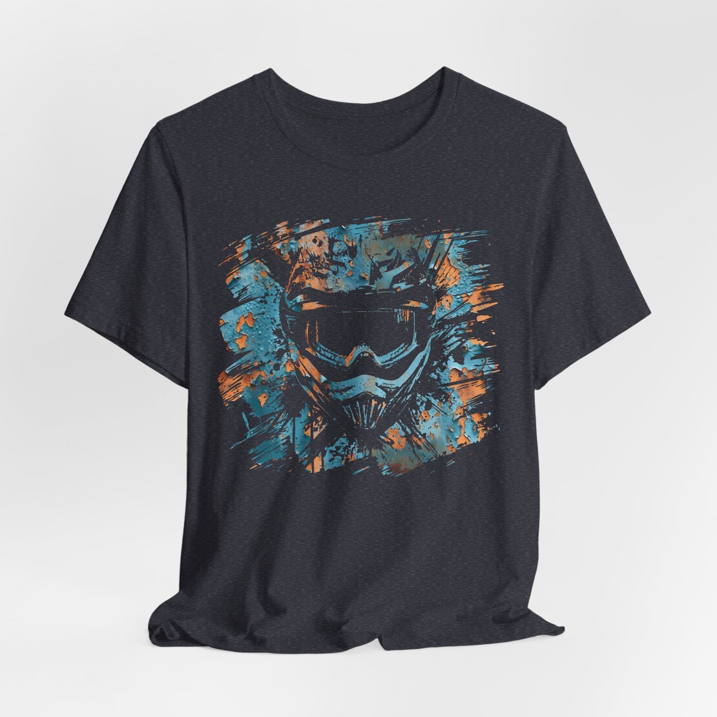 Motorcross Helmet T-Shirt — Distressed Brushstroke Animal Graphic Tee
