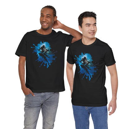 Watercolor Skateboarder T-Shirt — Blue Splash Graphic Tee