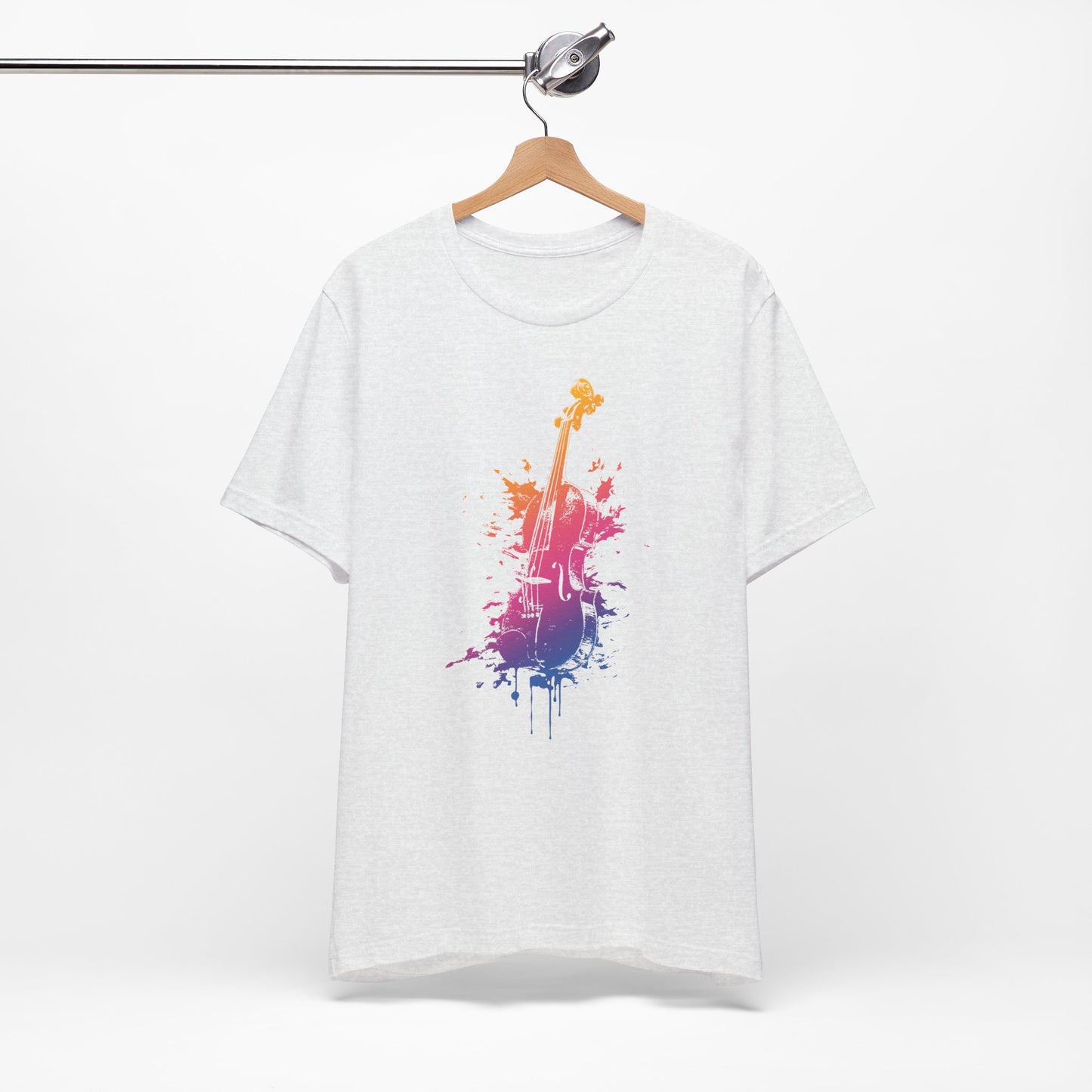 Colorful Violin Splash T-Shirt — Watercolor Musician Tee for Violinists & Music Lovers