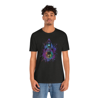 Rocket Ship T-Shirt — Colorful Space Launch Graphic Tee