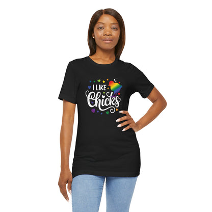 I Like Chicks Rainbow Graphic Tee