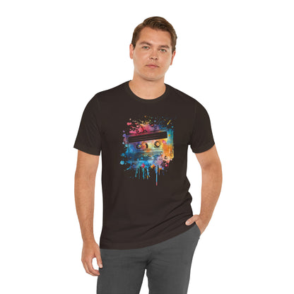 Retro Watercolor Cassette Tape T-Shirt — Vintage Music Tee