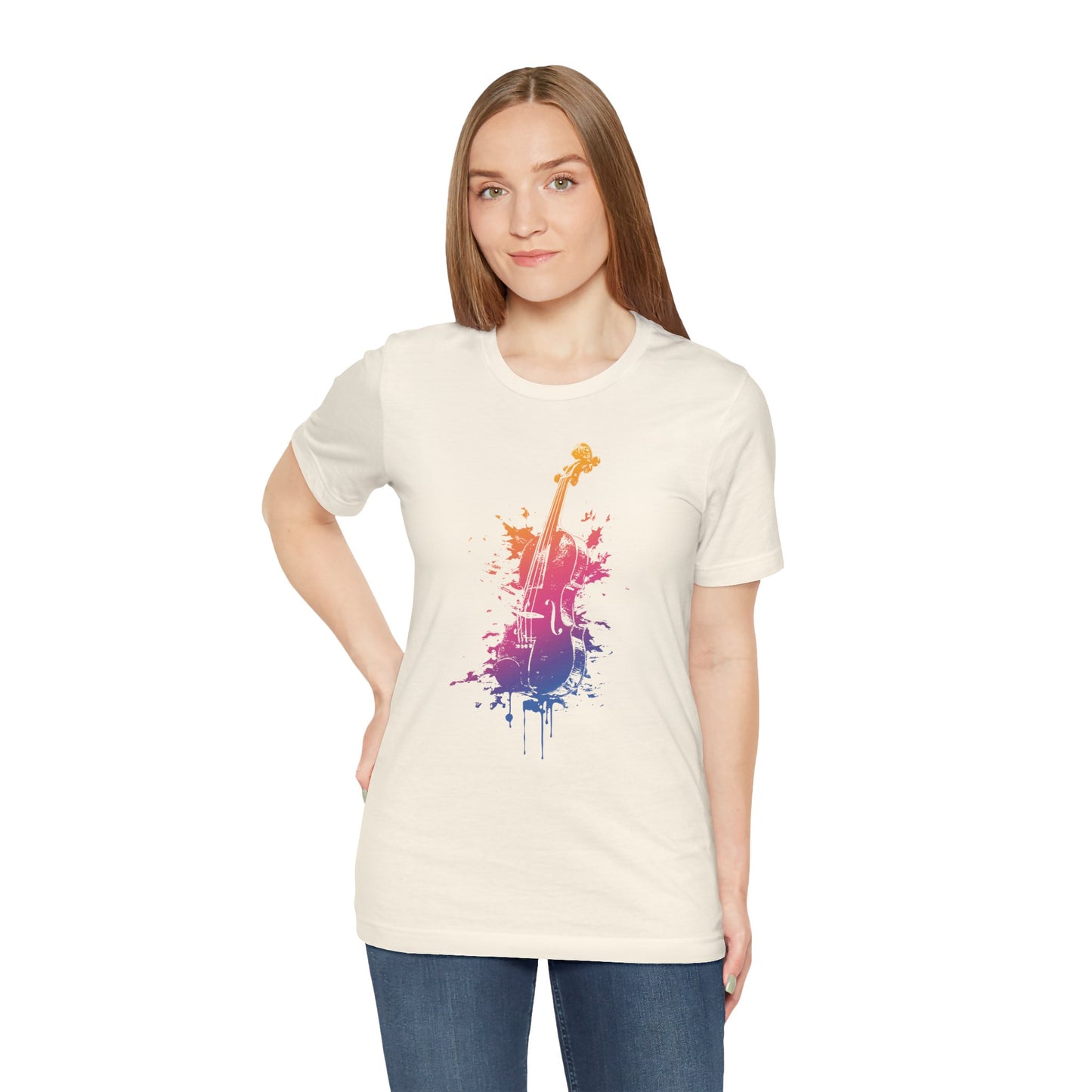 Colorful Violin Splash T-Shirt — Watercolor Musician Tee for Violinists & Music Lovers