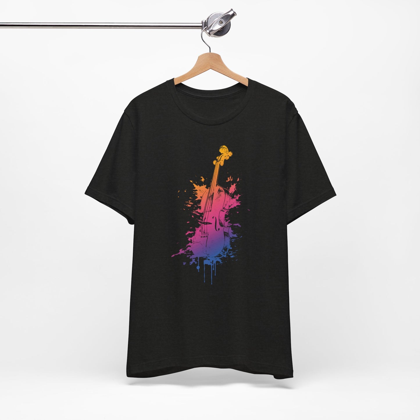 Colorful Violin Splash T-Shirt — Watercolor Musician Tee for Violinists & Music Lovers