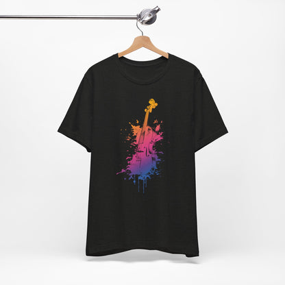 Colorful Violin Splash T-Shirt — Watercolor Musician Tee for Violinists & Music Lovers
