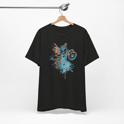 Motocross Splash Graphic Tee — Dirt Bike Rider Art T-Shirt
