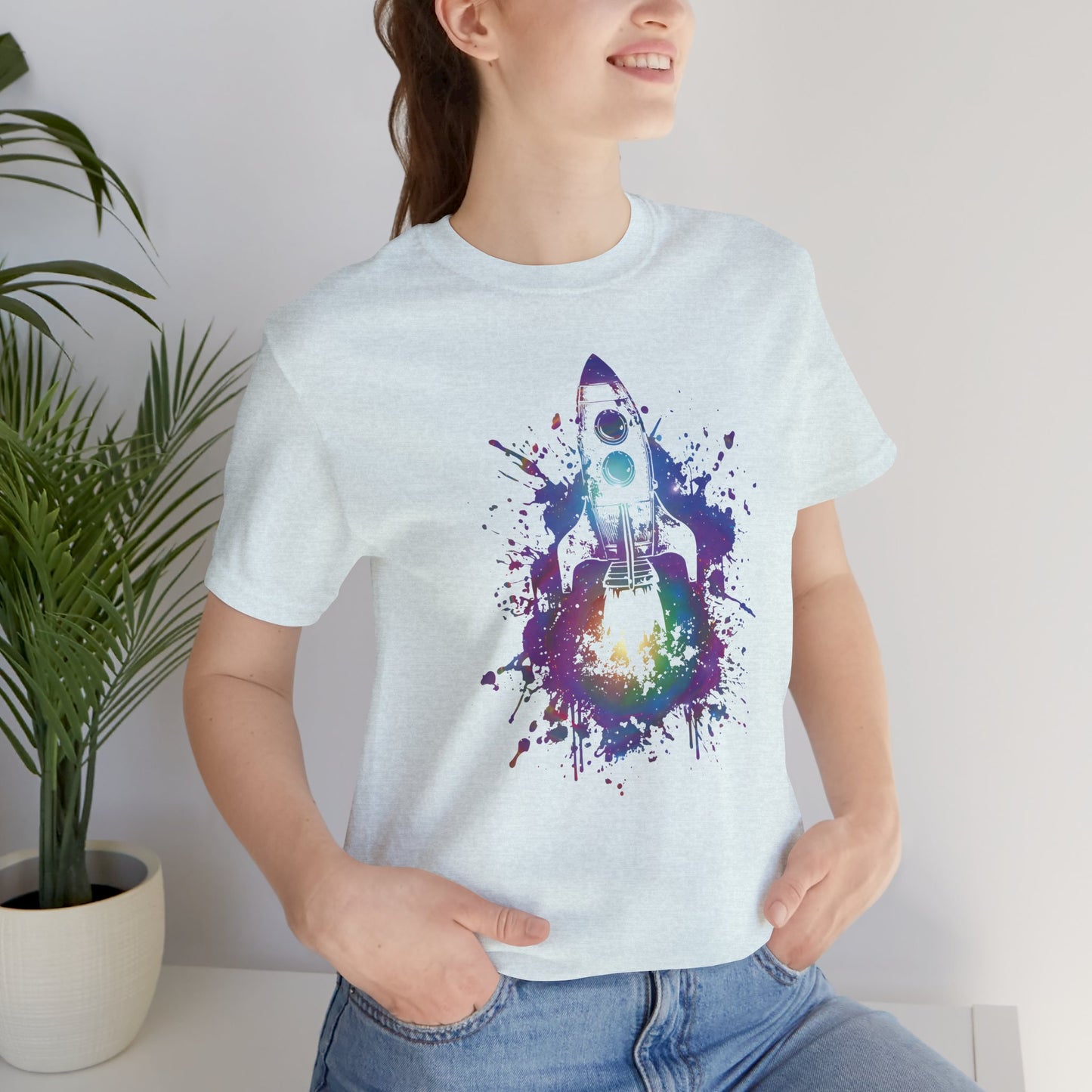 Rocket Ship T-Shirt — Colorful Space Launch Graphic Tee