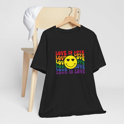 Love Is Love Rainbow Smiley T-Shirt