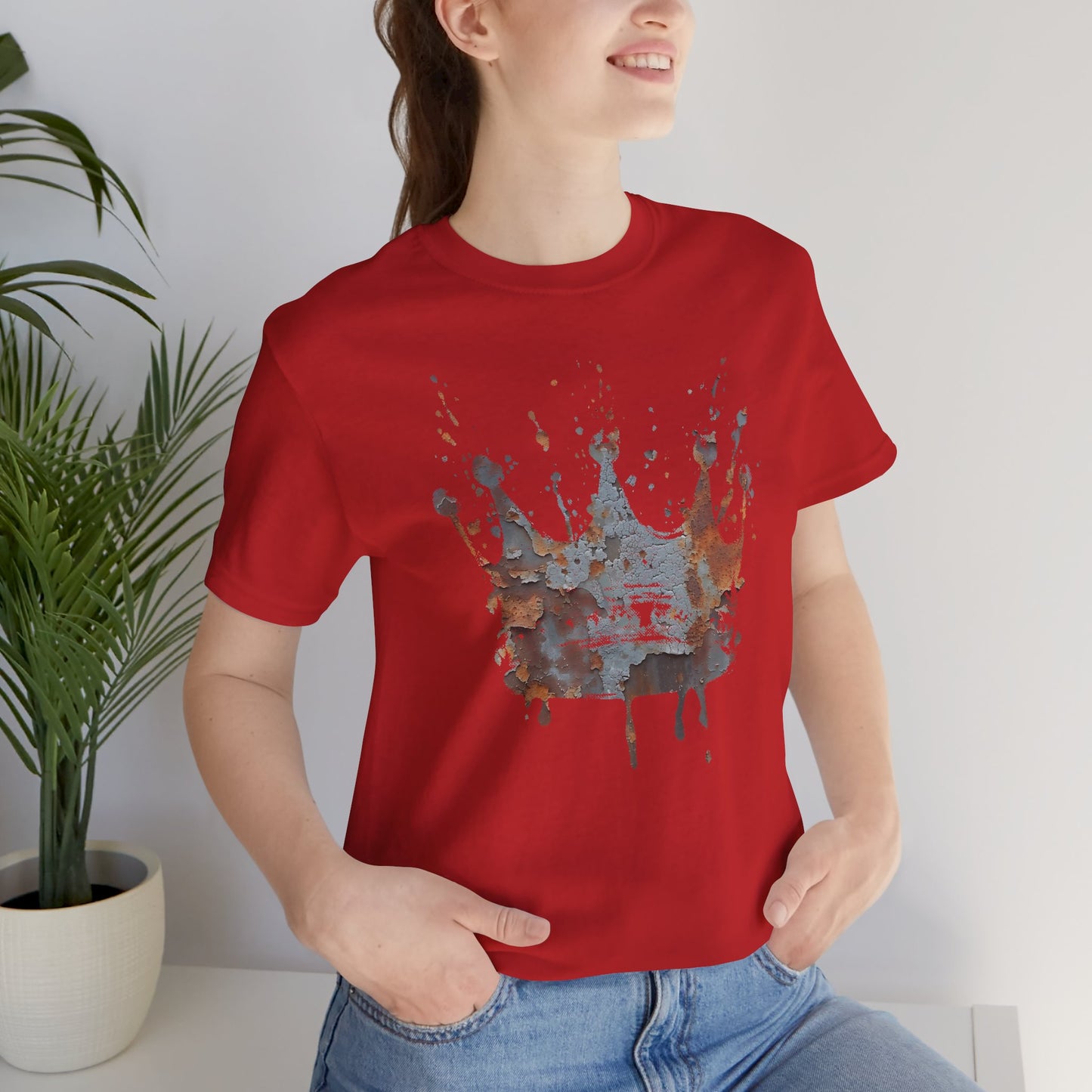 Weathered Kingdom T-Shirt — Watercolor Drip King Crown Graphic Tee