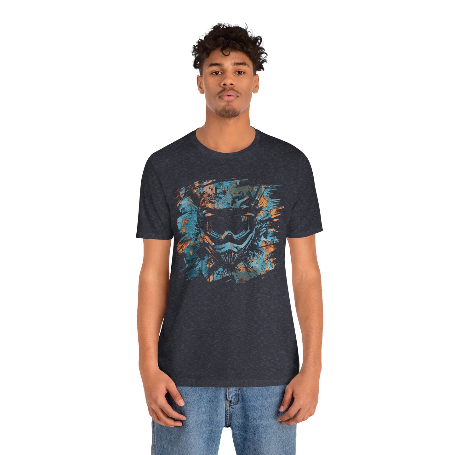Motorcross Helmet T-Shirt — Distressed Brushstroke Animal Graphic Tee