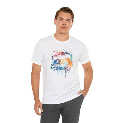 Retro Watercolor Cassette Tape T-Shirt — Vintage Music Tee