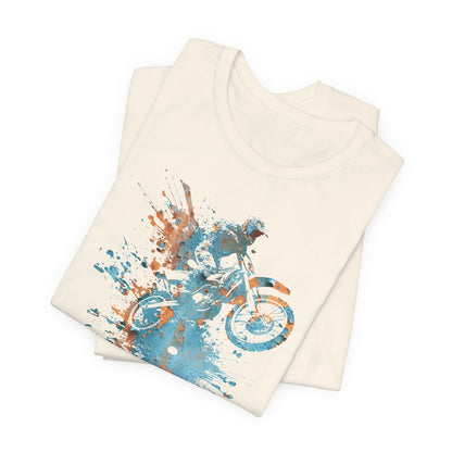 Motocross Splash Graphic Tee — Dirt Bike Rider Art T-Shirt