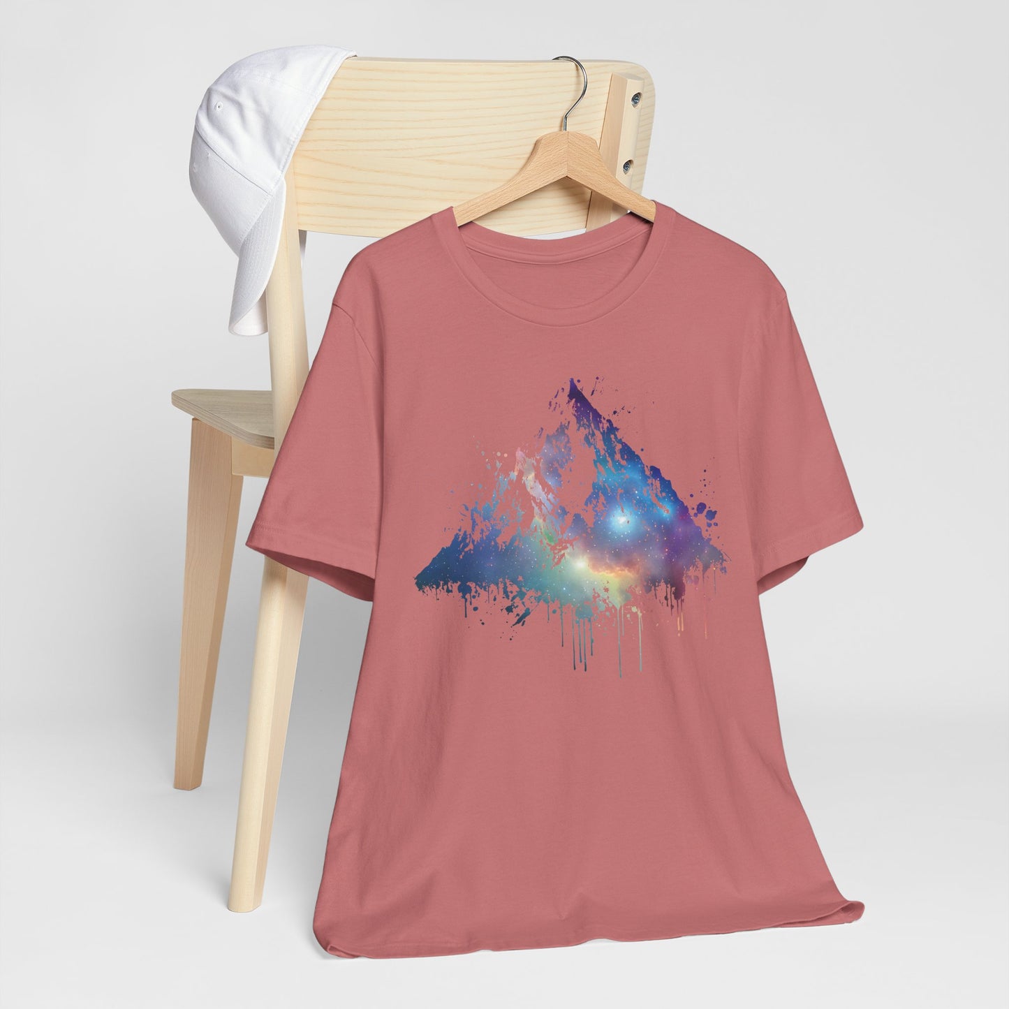Space Mountain Watercolor Tee — Colorful Drip Peak Graphic T-Shirt