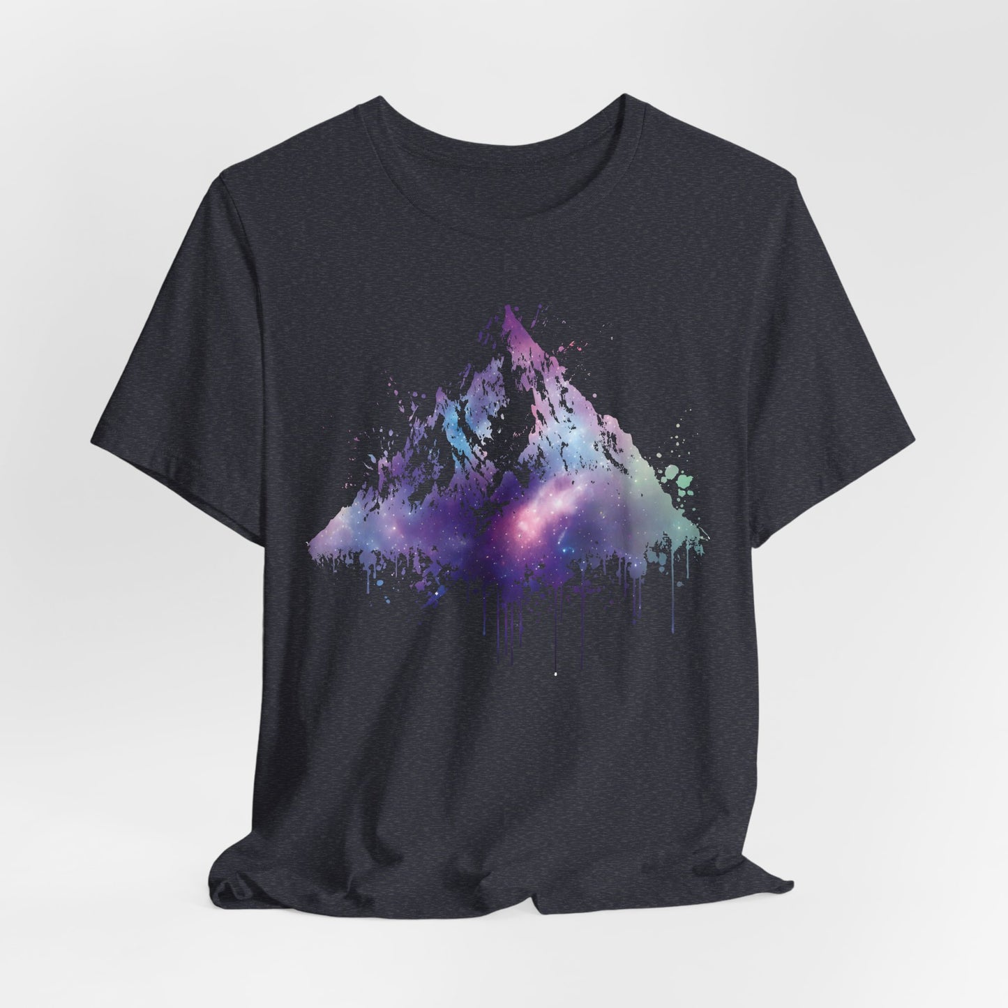 Space Mountain Watercolor Tee — Colorful Drip Peak Graphic T-Shirt