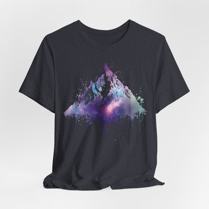 Space Mountain Watercolor Tee — Colorful Drip Peak Graphic T-Shirt