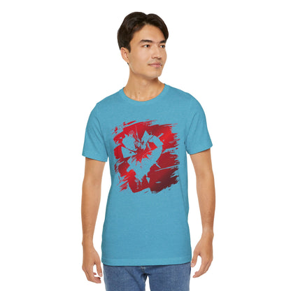 Broken Heart Brushstroke Tee — Distressed Red Heart Graphic Shirt