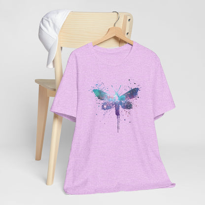 Galaxy Moth Graphic Tee - Watercolor Splatter Butterfly T-Shirt
