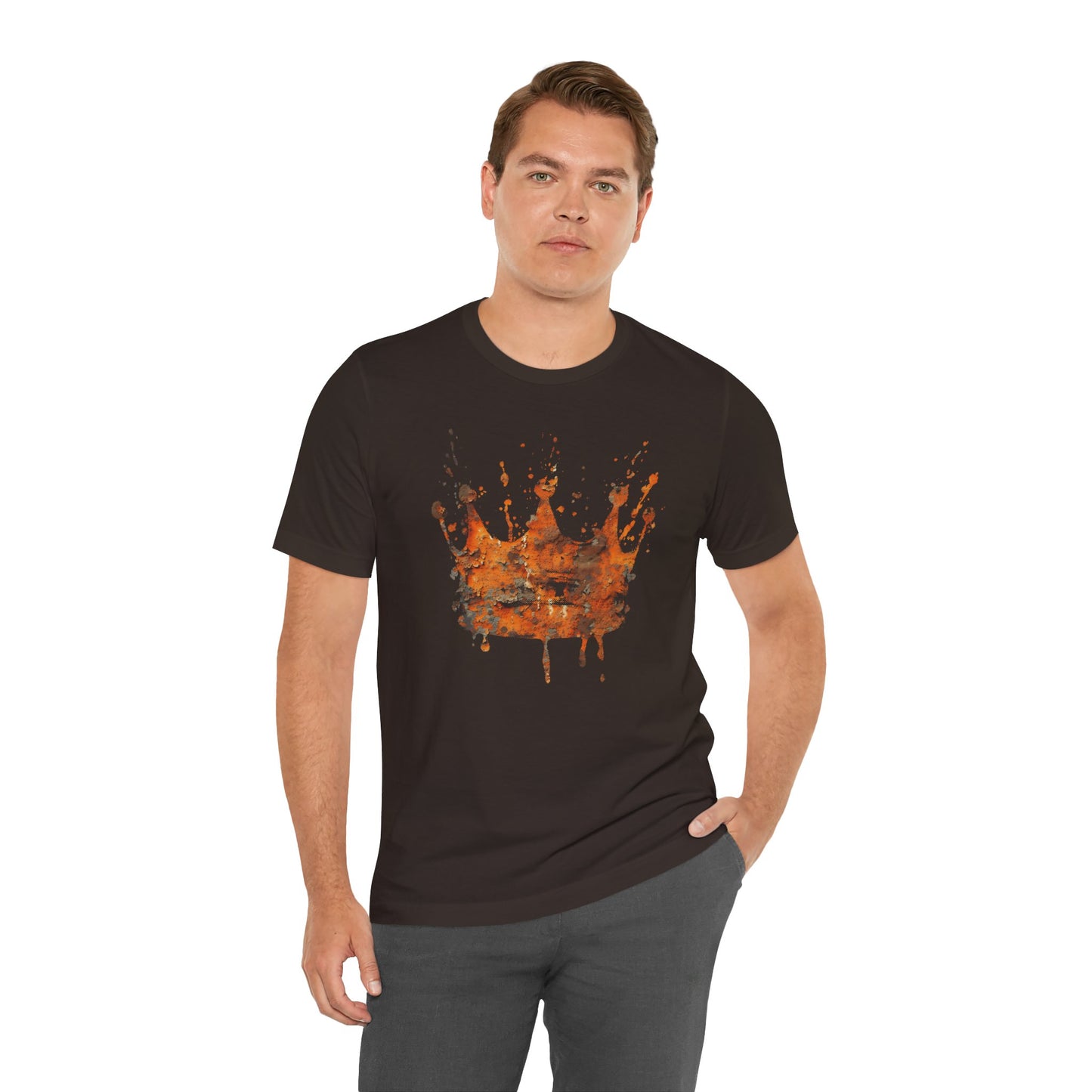 Weathered Kingdom T-Shirt — Watercolor Drip King Crown Graphic Tee