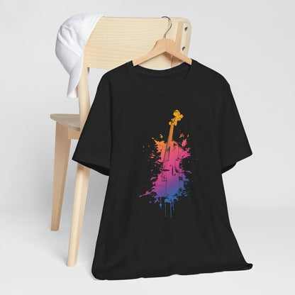 Colorful Violin Splash T-Shirt — Watercolor Musician Tee for Violinists & Music Lovers