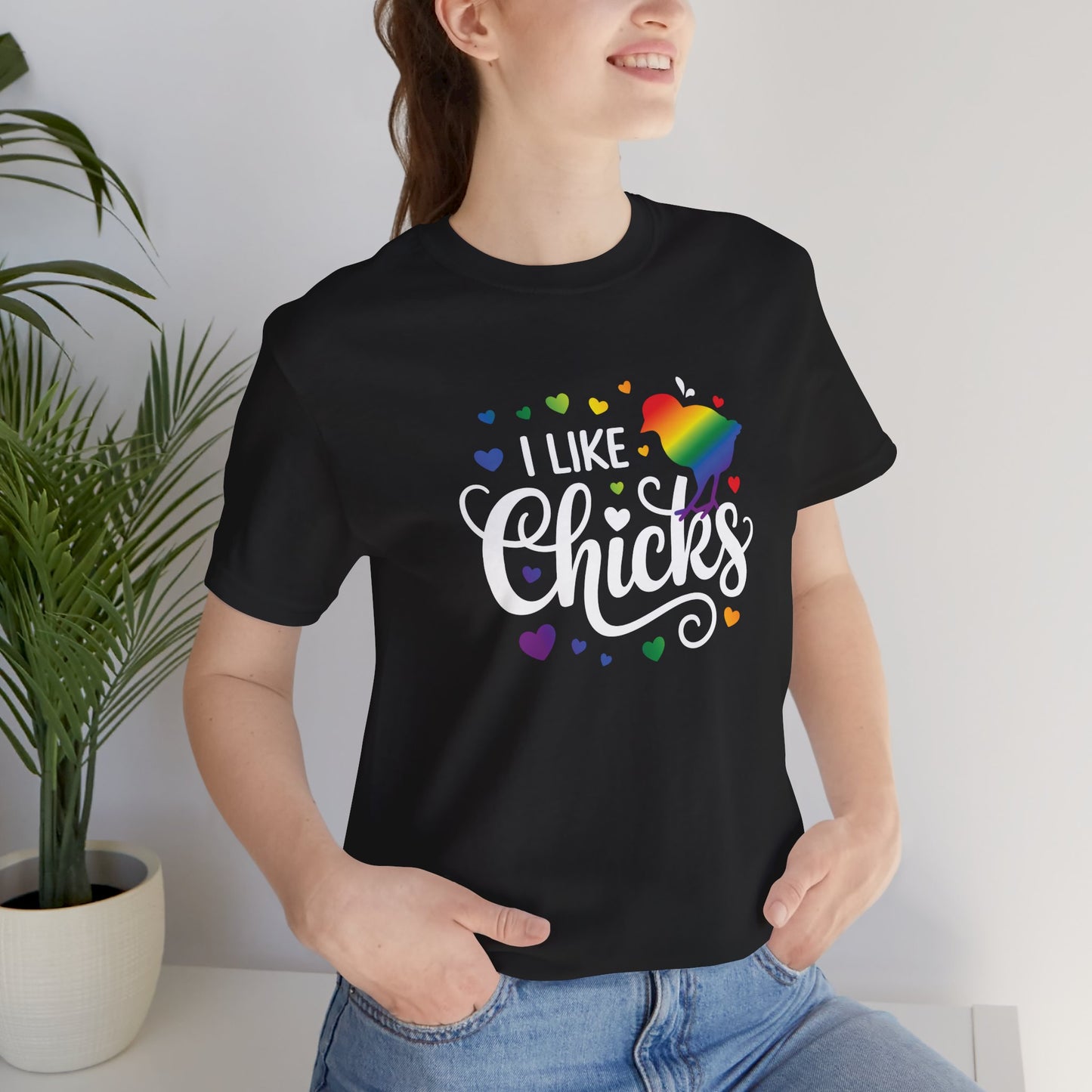 I Like Chicks Rainbow Graphic Tee