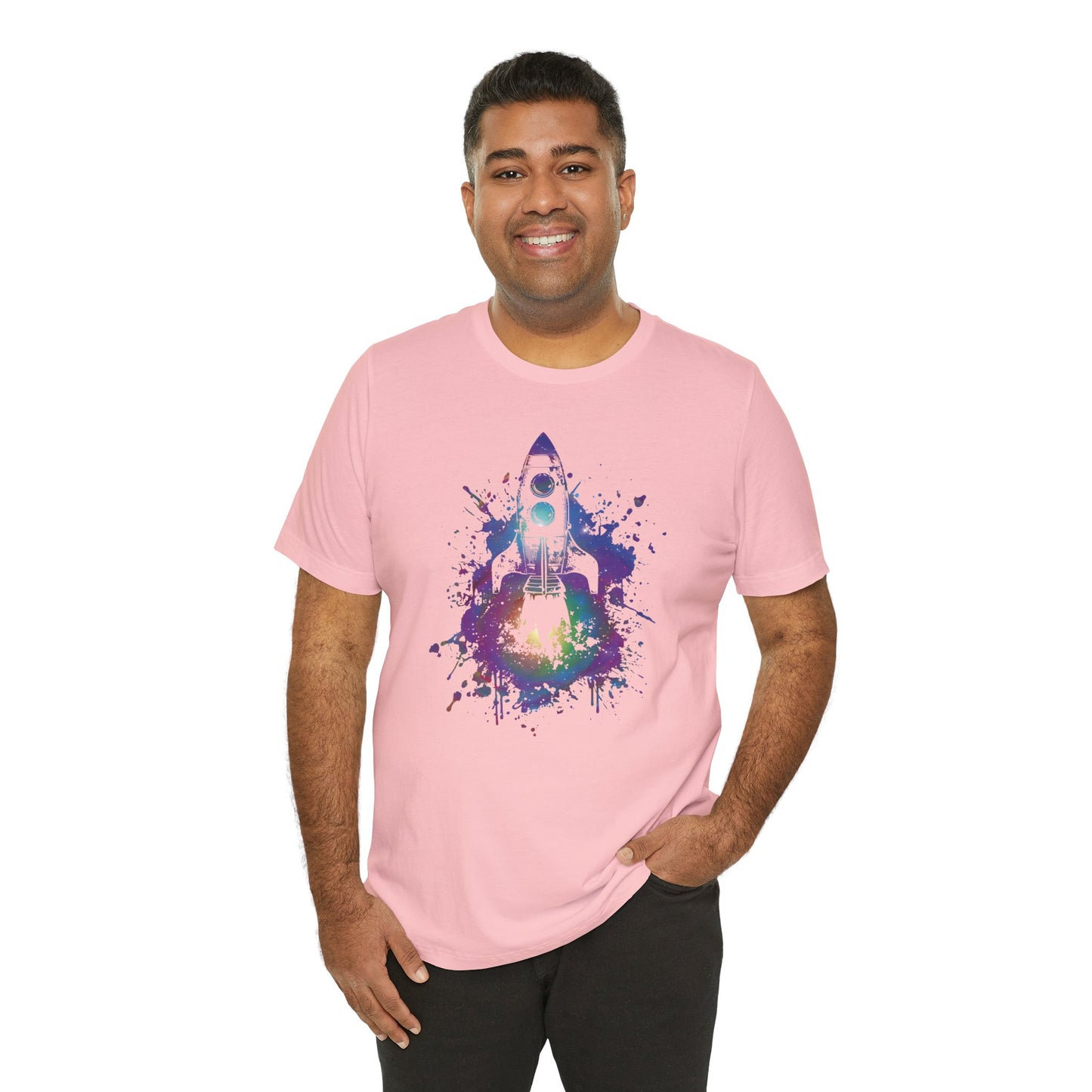 Rocket Ship T-Shirt — Colorful Space Launch Graphic Tee