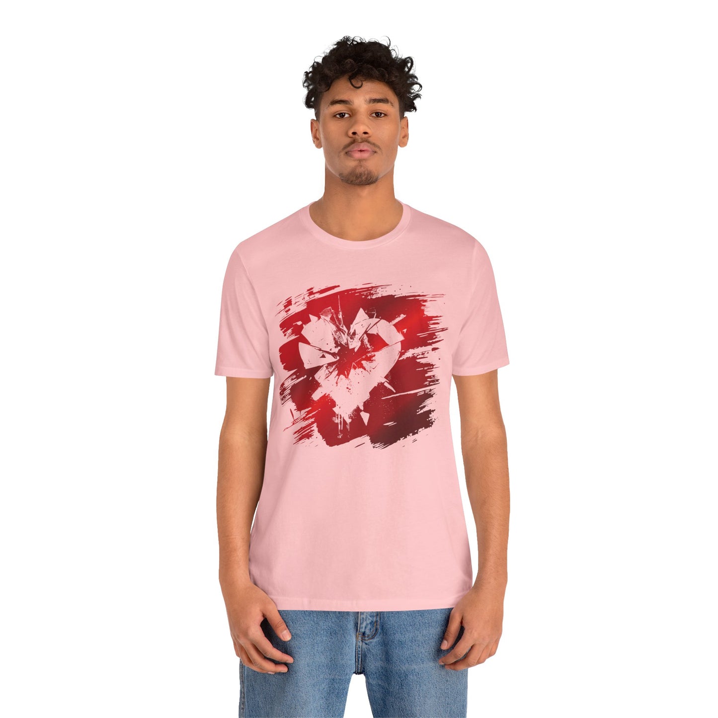 Broken Heart Brushstroke Tee — Distressed Red Heart Graphic Shirt