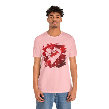 Broken Heart Brushstroke Tee — Distressed Red Heart Graphic Shirt