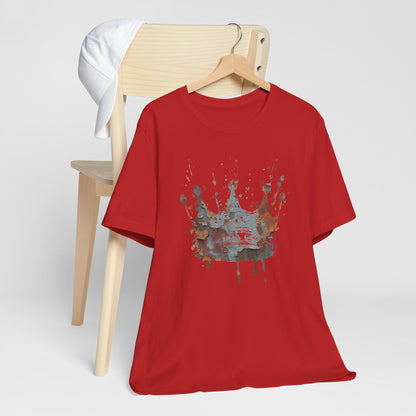 Weathered Kingdom T-Shirt — Watercolor Drip King Crown Graphic Tee