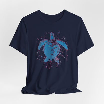 Blue Neon Sea Turtle T-Shirt — Ocean Beach Beachwear Tee