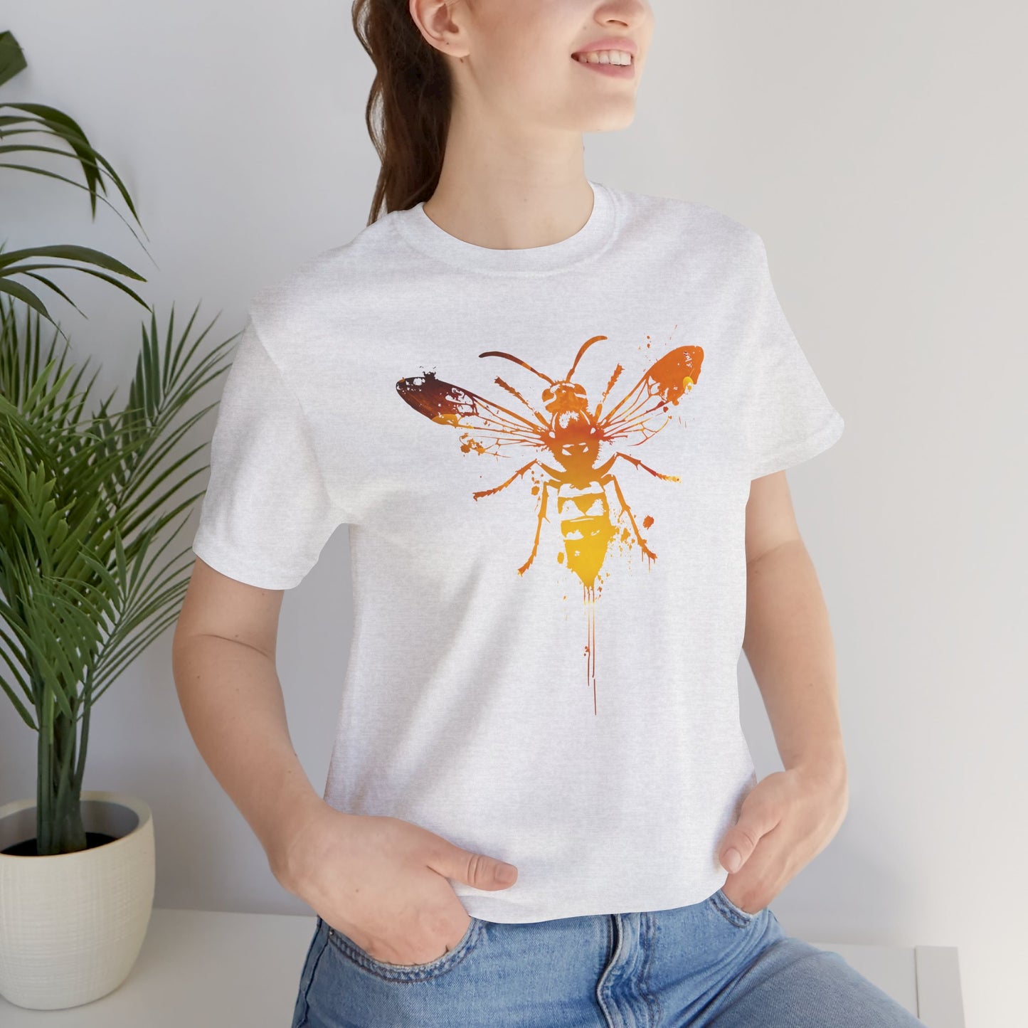 Sting Like a Bee Graphic Tee — Orange Watercolor Bee Shirt
