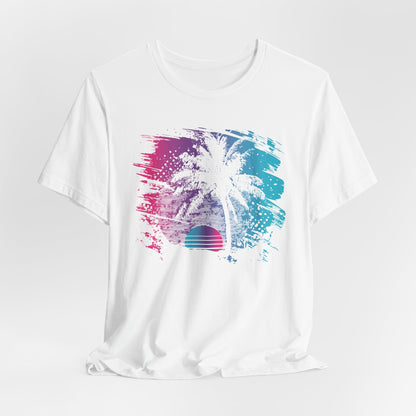 Retro Palm Sunset Tee — Vintage Beach Palm Tree T-Shirt