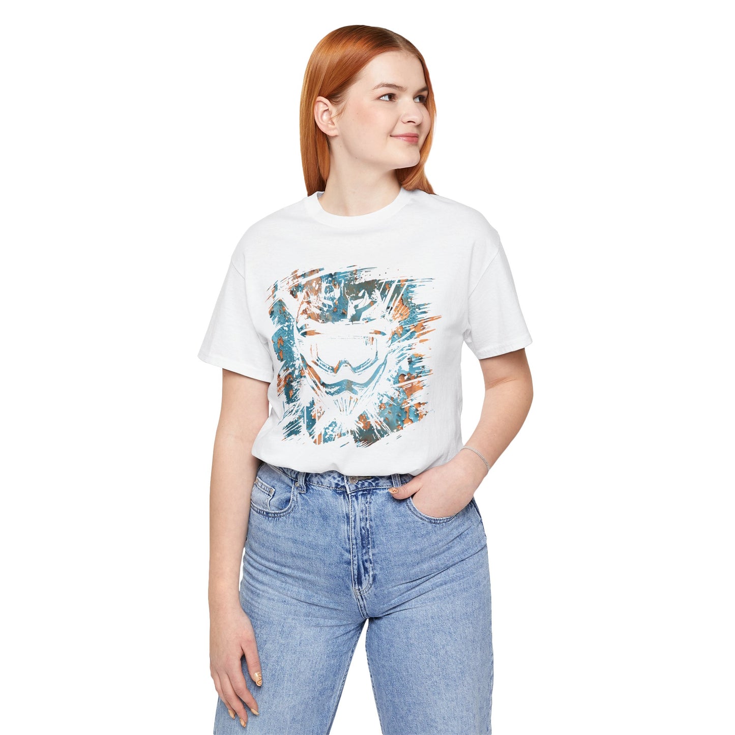 Motorcross Helmet T-Shirt — Distressed Brushstroke Animal Graphic Tee