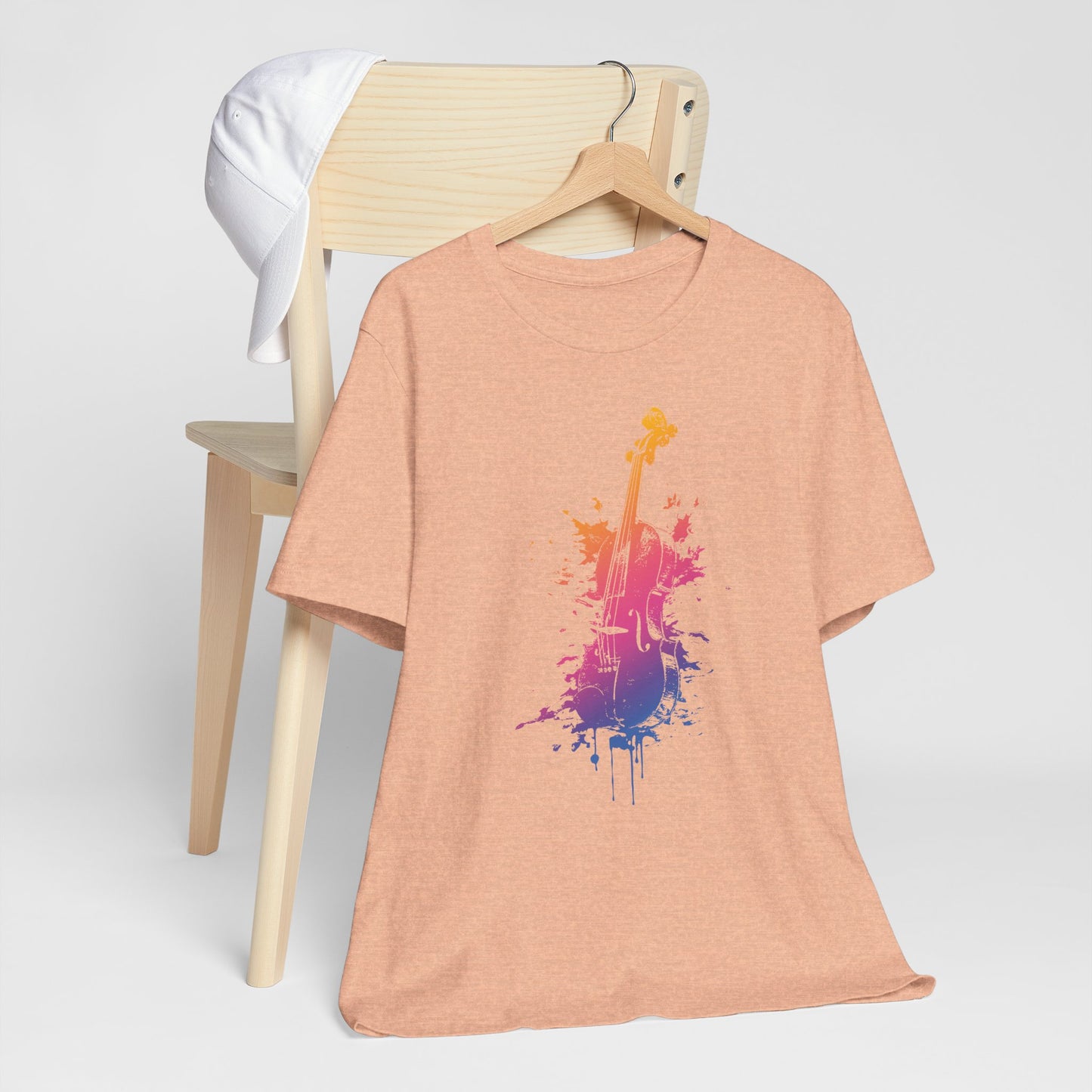 Colorful Violin Splash T-Shirt — Watercolor Musician Tee for Violinists & Music Lovers