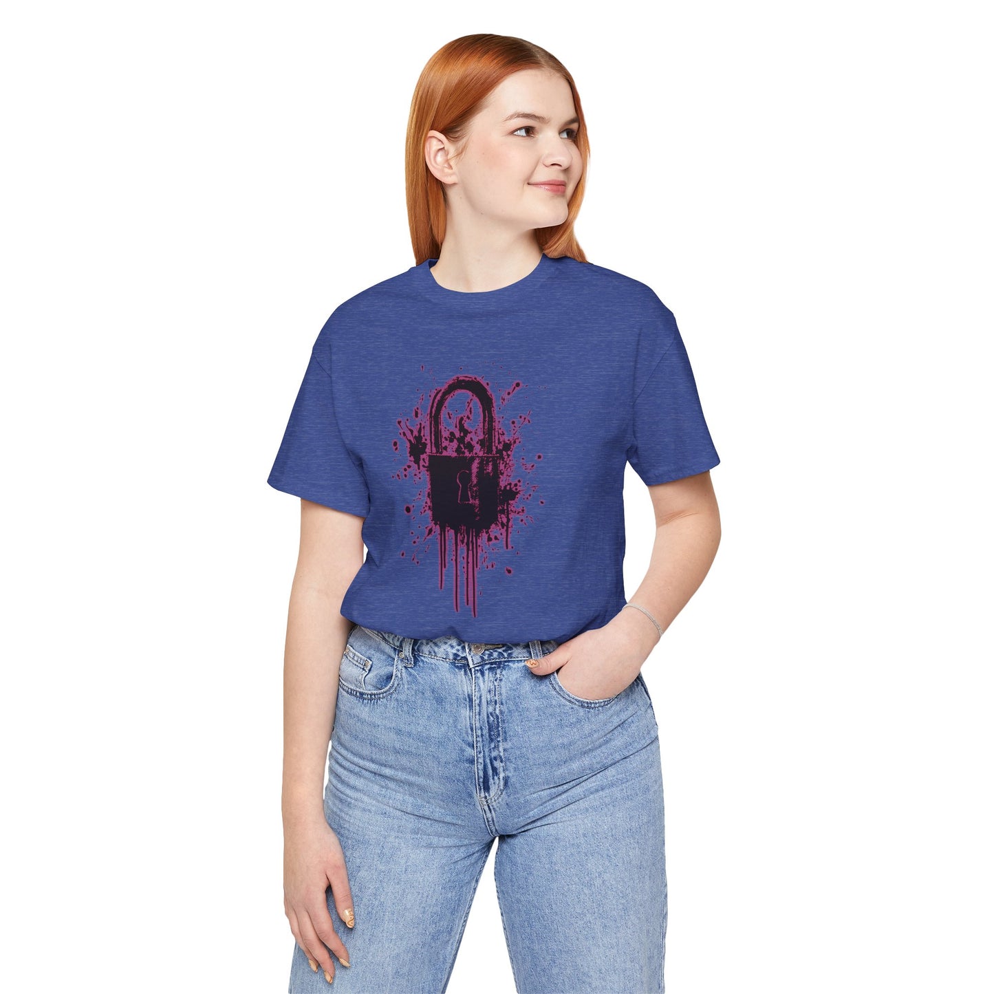 Locked Up Graphic Tee — Dark Splatter Lock Design