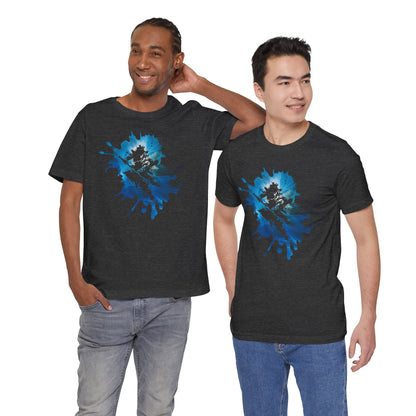 Watercolor Skateboarder T-Shirt — Blue Splash Graphic Tee