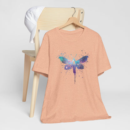 Galaxy Moth Graphic Tee - Watercolor Splatter Butterfly T-Shirt