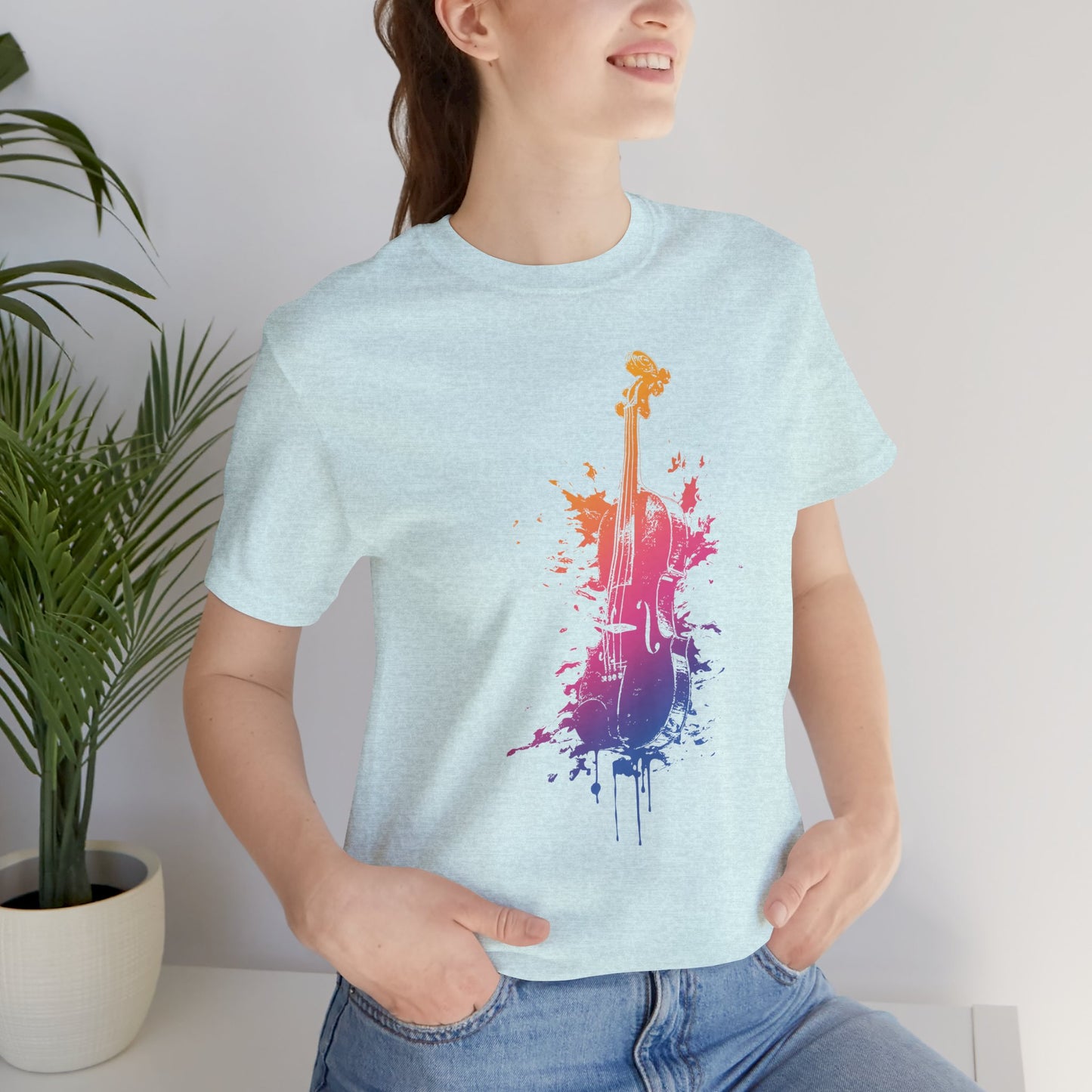 Colorful Violin Splash T-Shirt — Watercolor Musician Tee for Violinists & Music Lovers