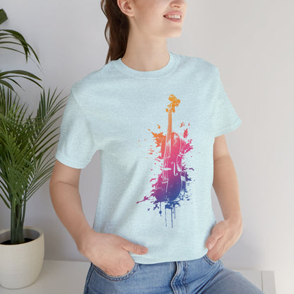 Colorful Violin Splash T-Shirt — Watercolor Musician Tee for Violinists & Music Lovers