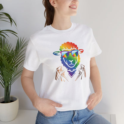 Cool Rainbow Sheep T-Shirt — Retro Sunglasses Lamb Graphic Tee