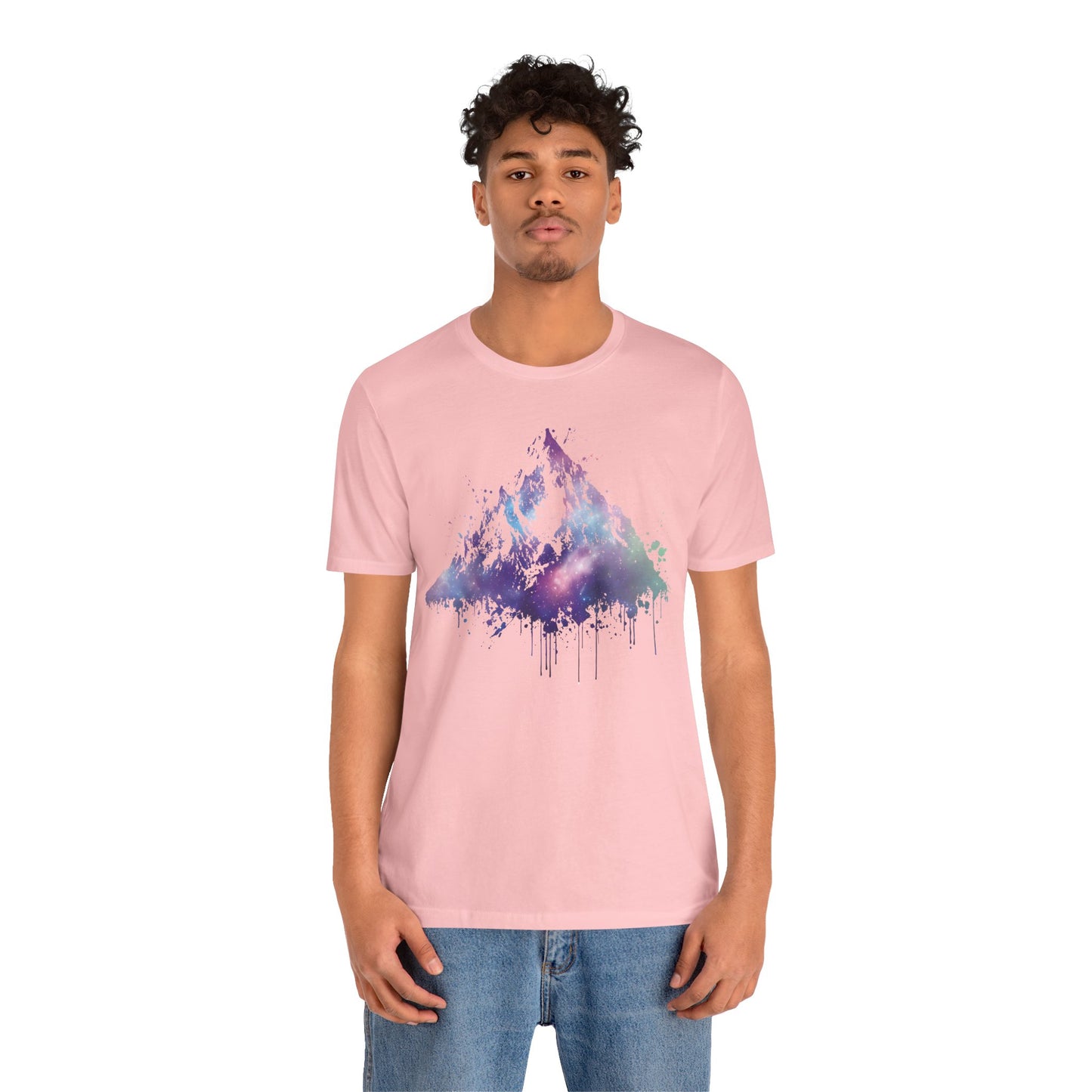 Space Mountain Watercolor Tee — Colorful Drip Peak Graphic T-Shirt