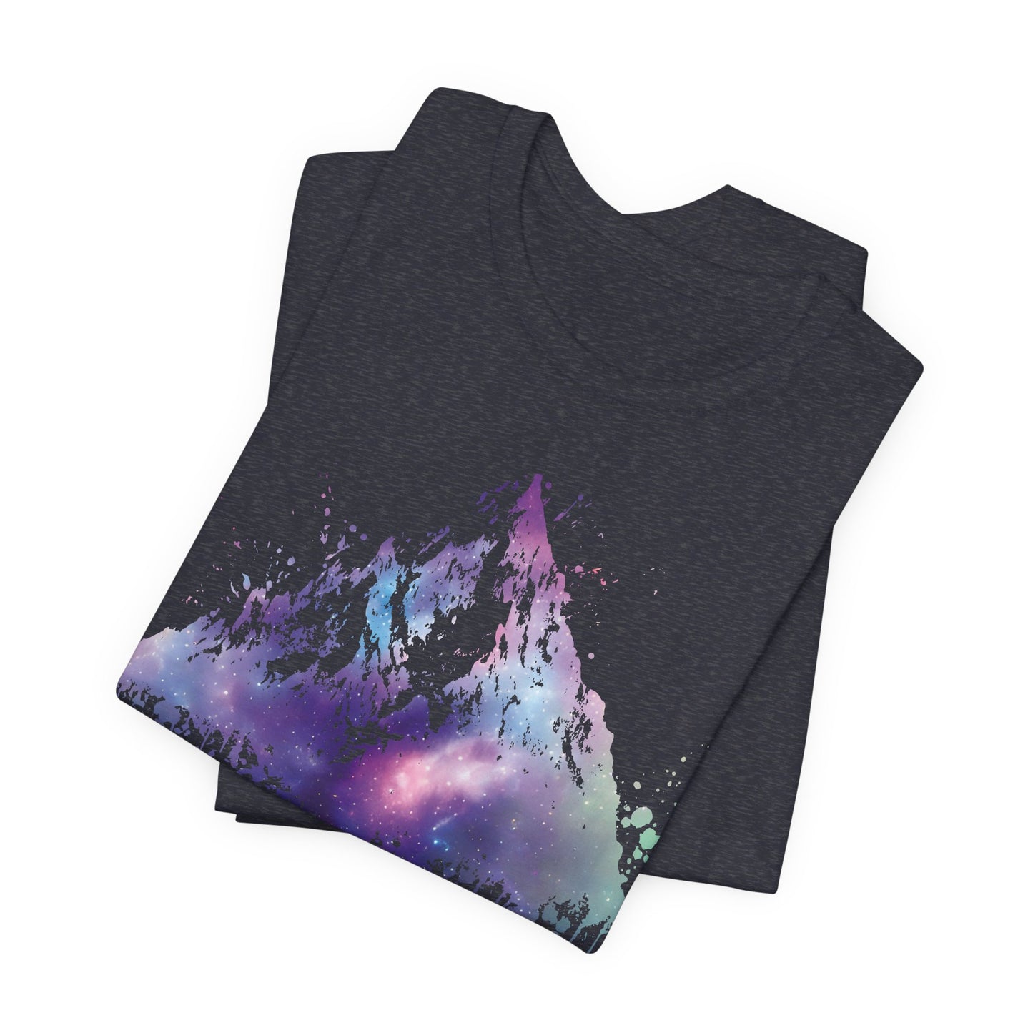 Space Mountain Watercolor Tee — Colorful Drip Peak Graphic T-Shirt