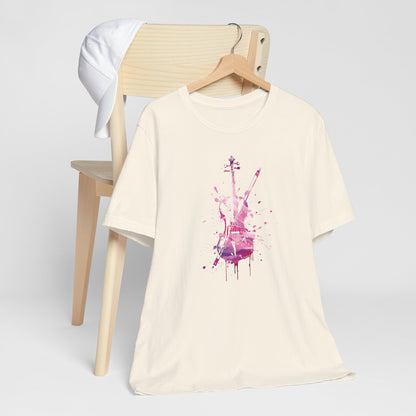 T-Shirt — Pink Watercolor Violin/Cello Graphic Tee