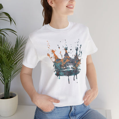 Weathered Kingdom T-Shirt — Watercolor Drip King Crown Graphic Tee