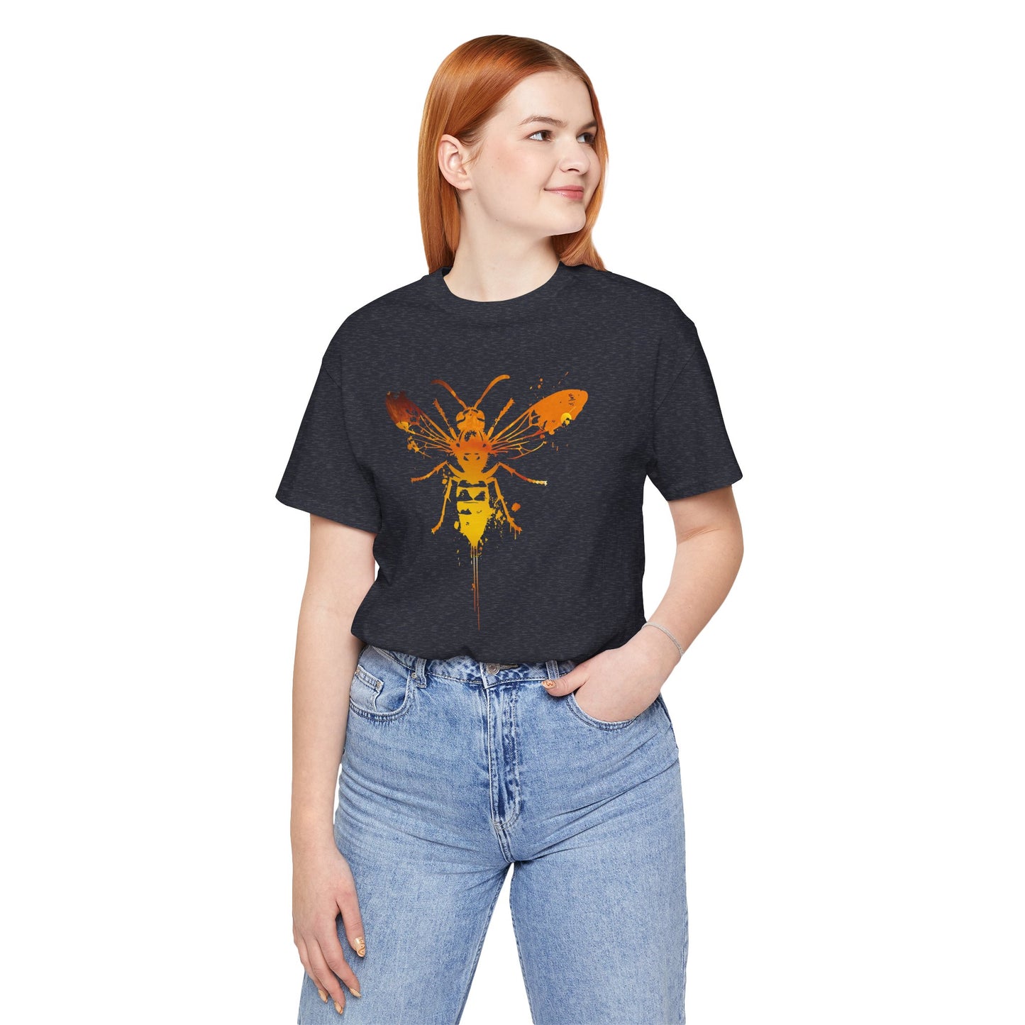 Sting Like a Bee Graphic Tee — Orange Watercolor Bee Shirt