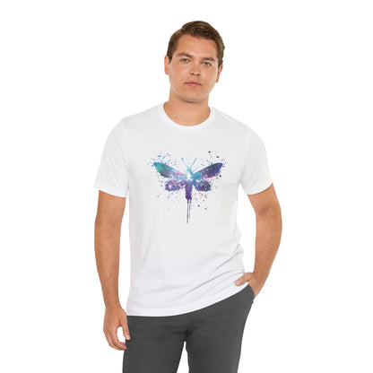 Galaxy Moth Graphic Tee - Watercolor Splatter Butterfly T-Shirt